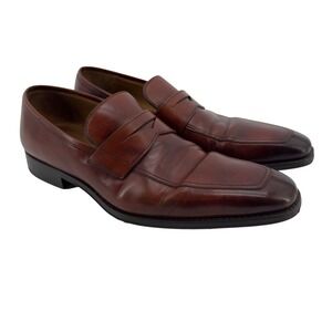 Magnanni Penny Loafer Dress Shoes Leather Brown Mens Size 10 M